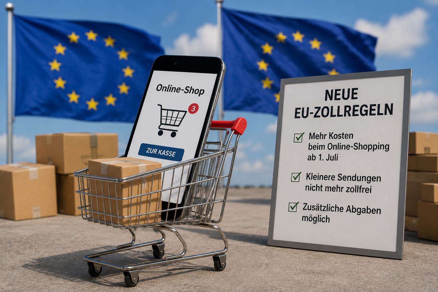 Neue EU-Zollregeln: Mehr Kosten beim Online-Shopping ab 1. Juli
