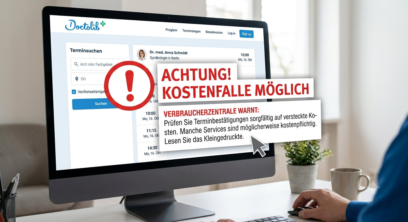 Verbraucherzentrale warnt: Kostenfallen bei Doctolib-Terminbuchungen